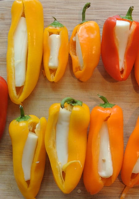 WW String Cheese Snack Ideas: String Cheese Stuffed Mini-Bell Peppers