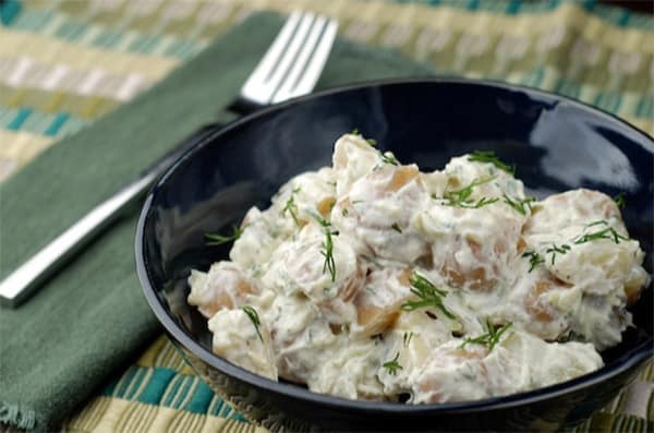 Baked Potato Salad with Cumin and Yoghurt Dressing