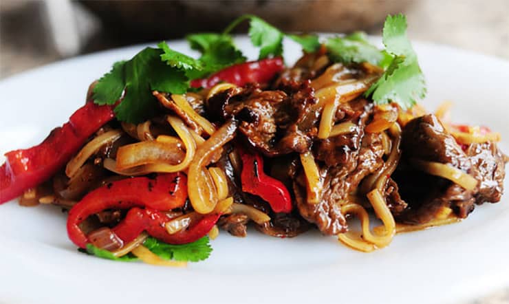 Asian Style Beef in a Wok