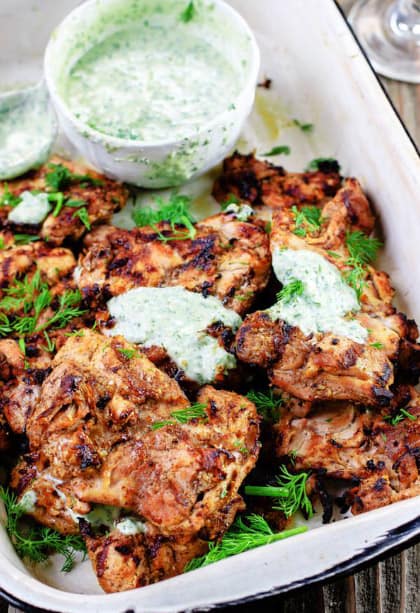 Caribbean Chicken with Spiced Yoghurt