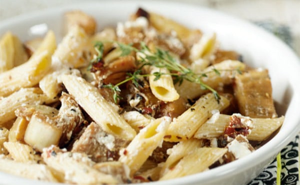 Pasta with Cheese and Aubergine Sauce