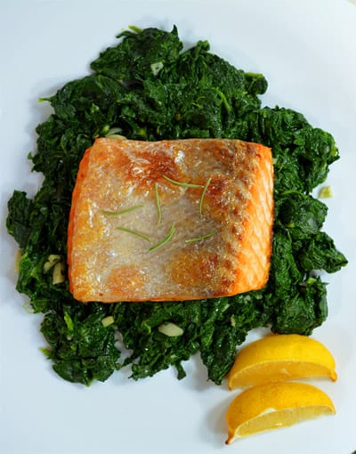 Salmon with Spinach