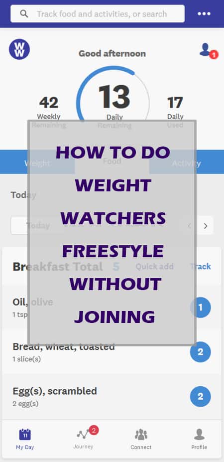 Weight Watchers Point System Chart Free