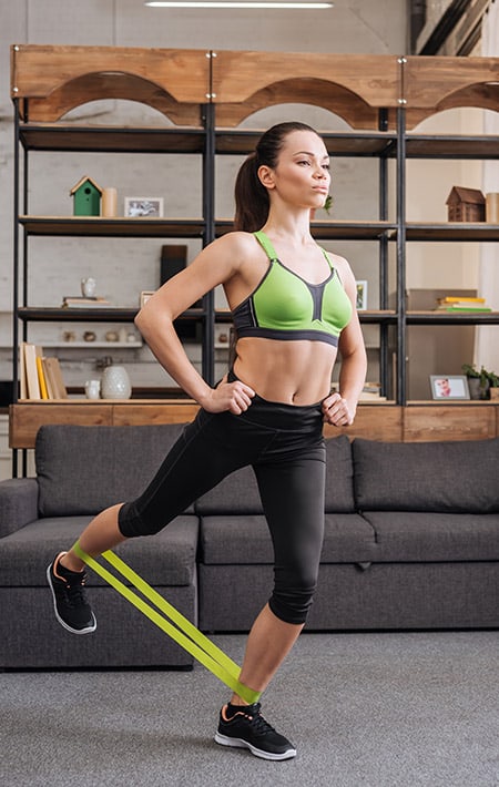 Exercising with resistence or exercise band