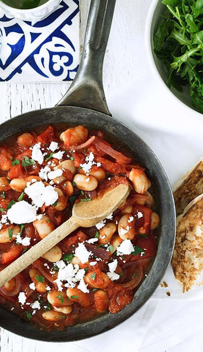 Greek Style Butter Beans with Rocket