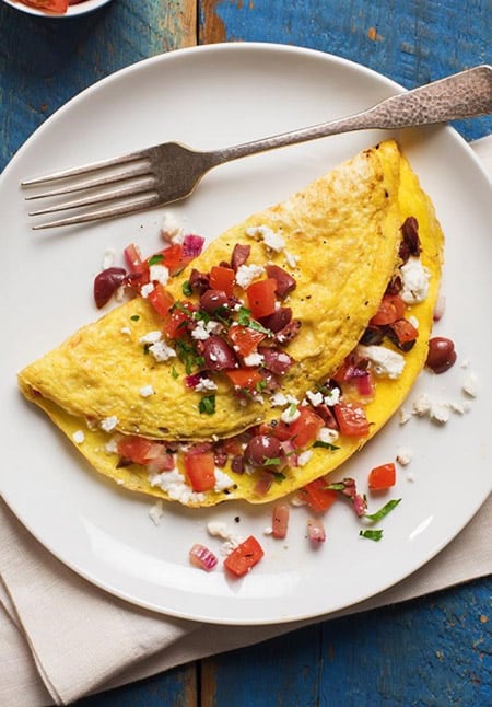 Spanish Omelet with Olives & Red Pepper