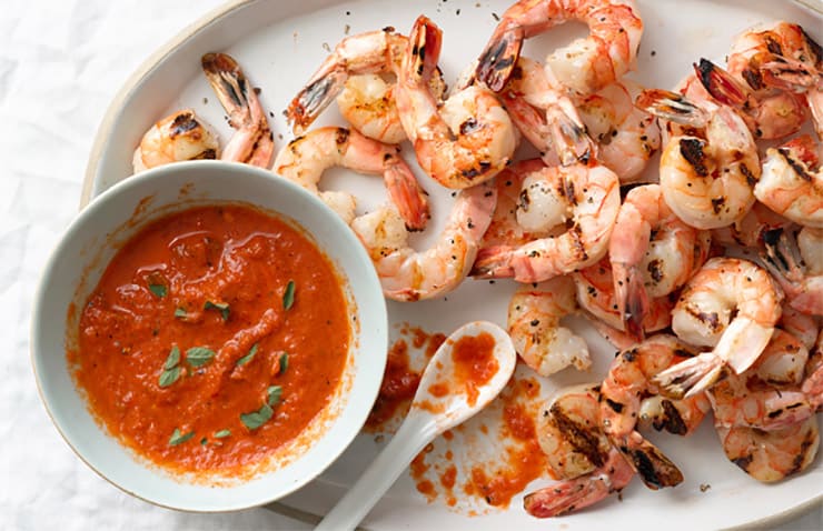 WW Freestyle Zero Point Lunches: Grilled Shrimp with Smoky Sauce